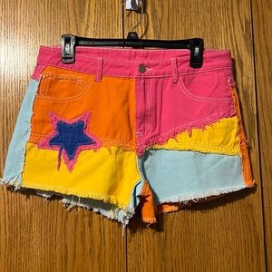 SHEIN neon shorts NWOT size large
